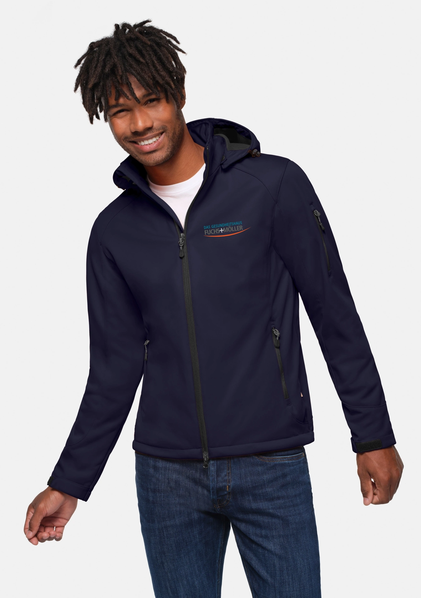 HAKRO Softshell-Jacke 848 inkl. Bedruckung Logo "F+M" Brustbereich links